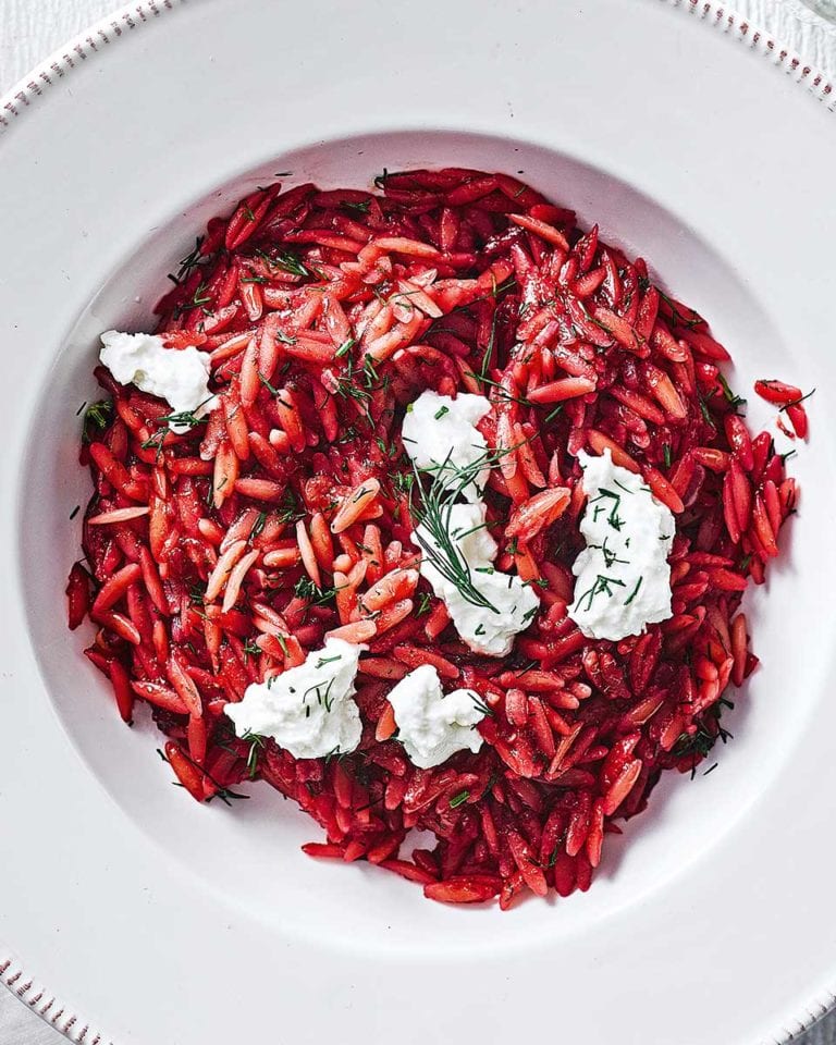 Beetroot orzotto