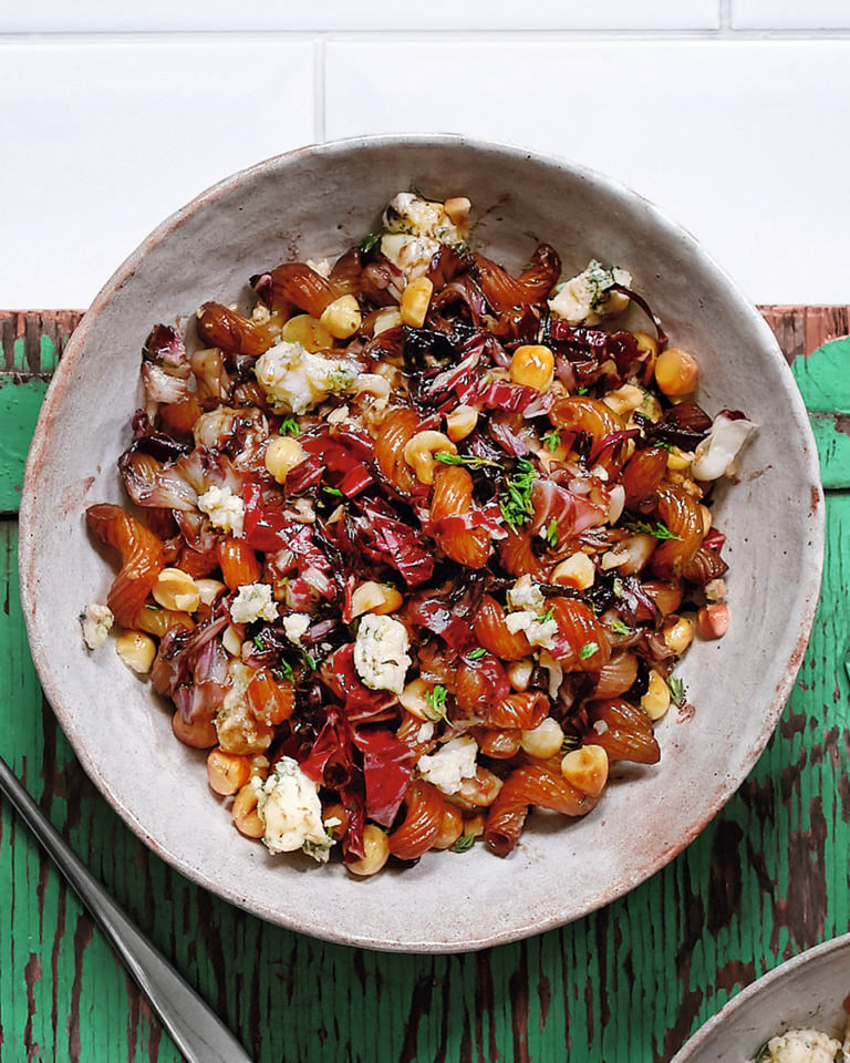 Balsamic radicchio, blue cheese and hazelnut cavatappi