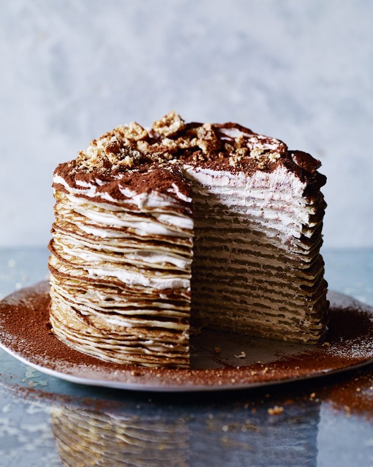 Tiramisu crêpe cake delicious. magazine