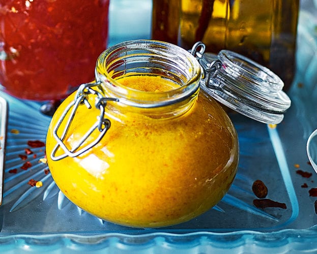 Homemade Bajan chilli sauce in a jar