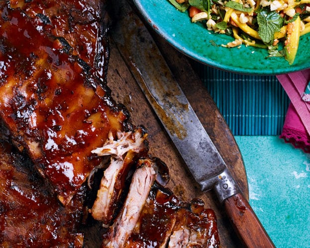 Thai ribs with mango salad