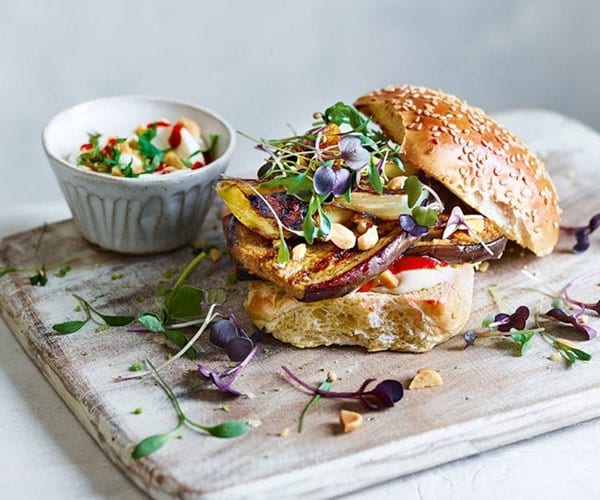 Miso aubergine burgers