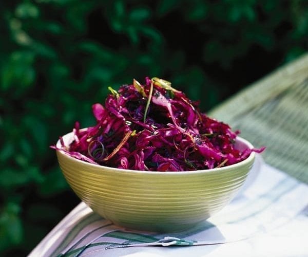 Reb cabbage and beetroot salad