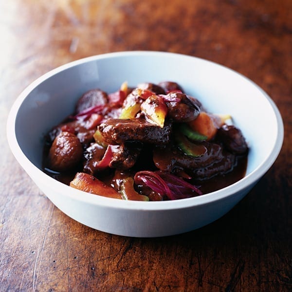 Venison and chestnut casserole