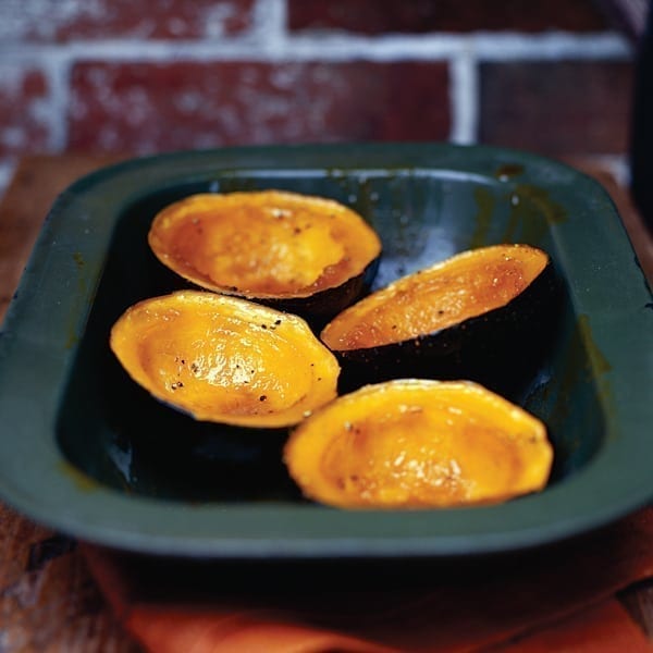 Baked squash with maple syrup