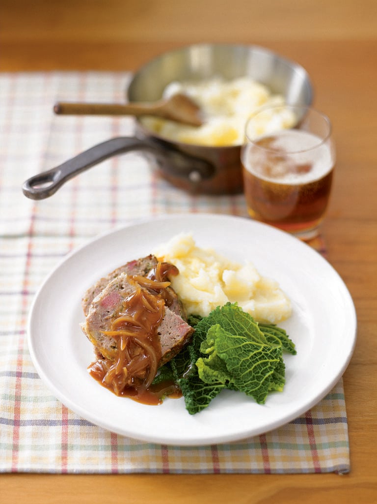 Meatloaf with onion gravy