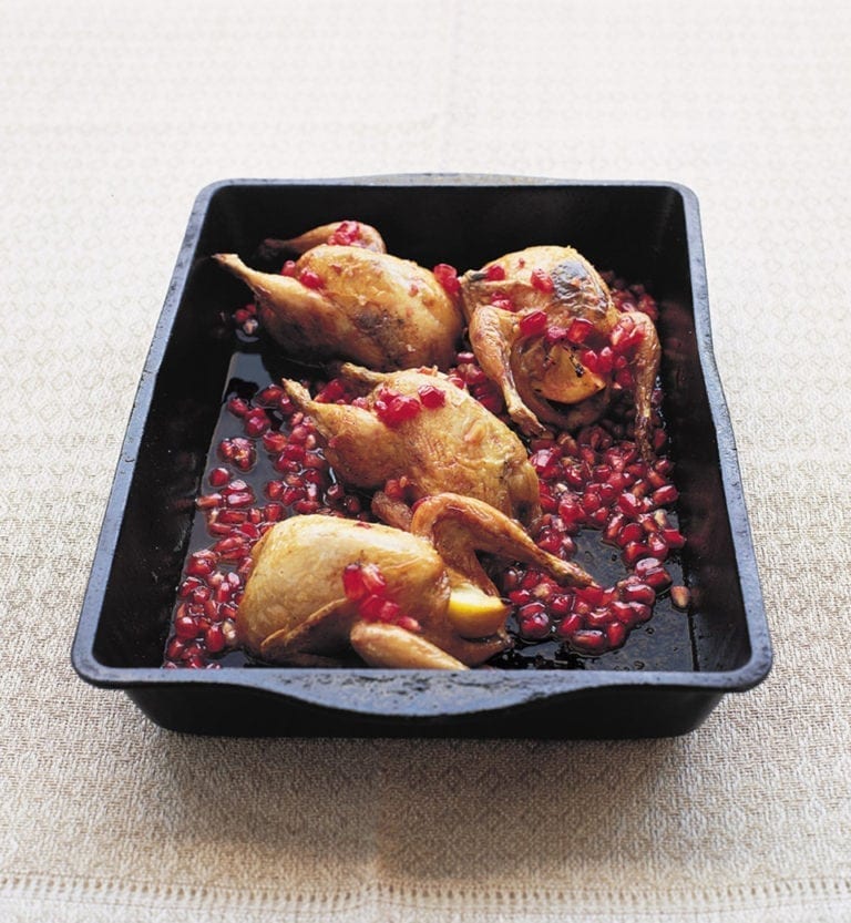 Quails with pomegranate