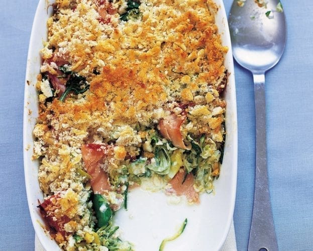 Courgette and ham gratin