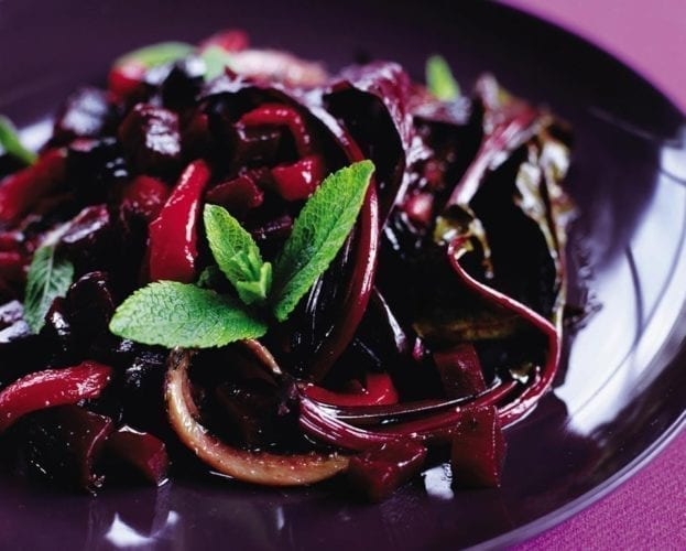 Beetroot with red pepper and anchovies