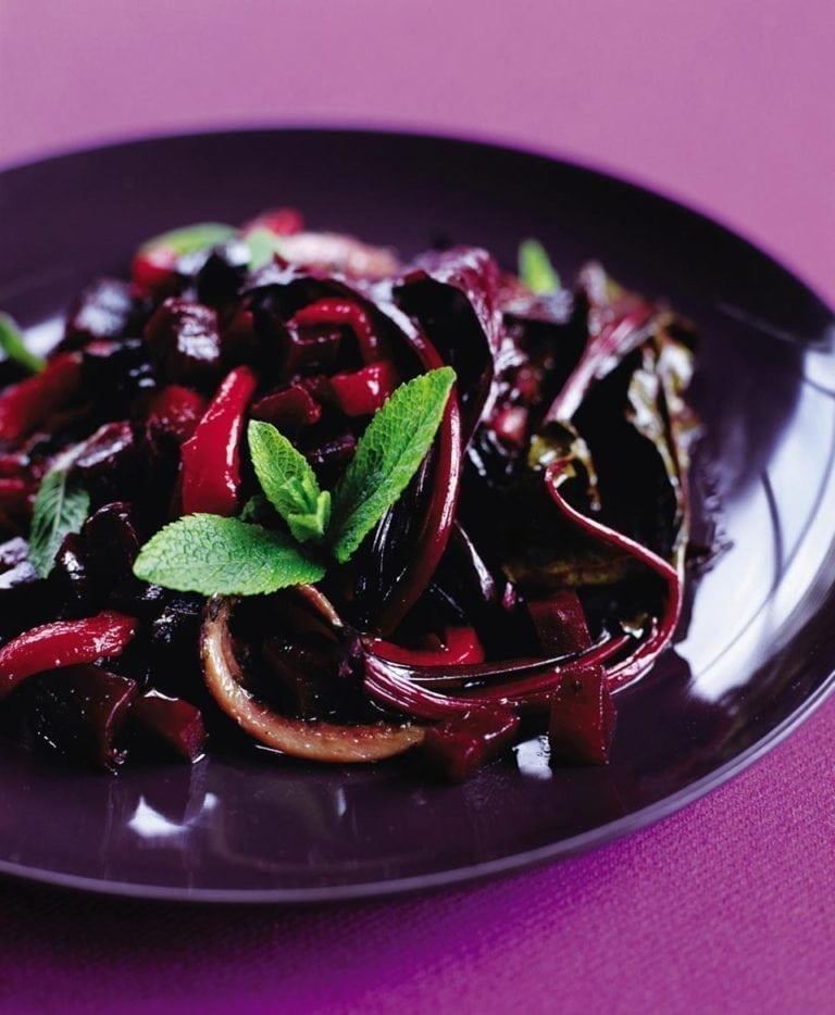 Beetroot with red pepper and anchovies