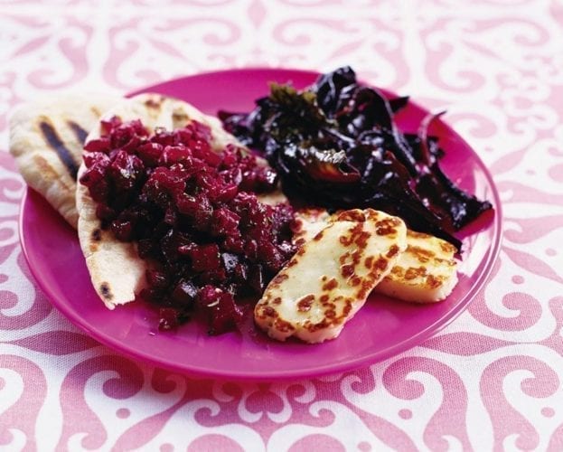 Minted beetroot with halloumi cheese