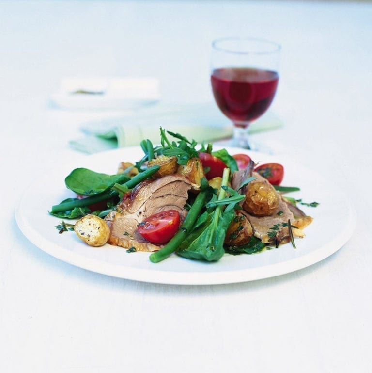 Warm roast lamb salad