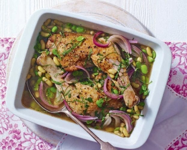 Chicken and bean summer stew