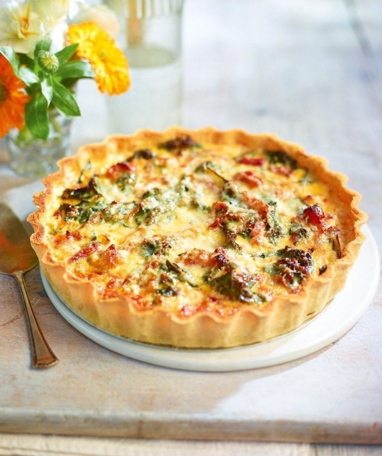 Swiss chard, bacon and Gruyère tart