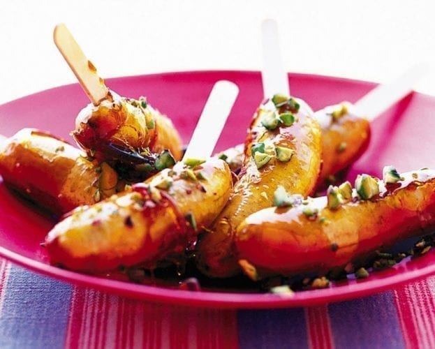 Pistachio and toffee bananas