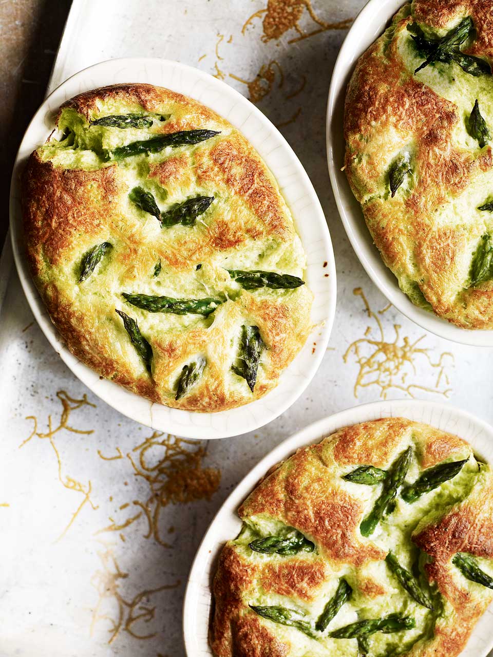 Asparagus and gruyère soufflés recipe delicious. magazine