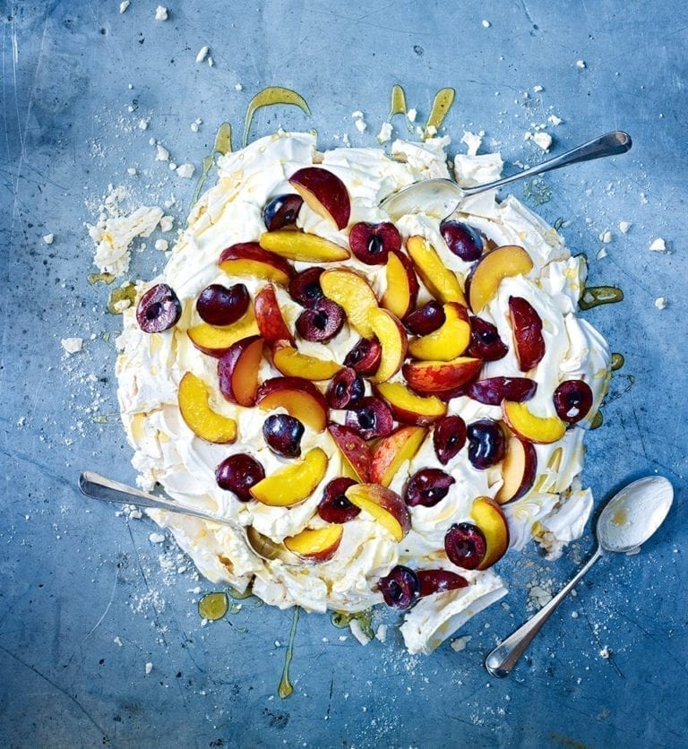 Elderflower syllabub pavlova