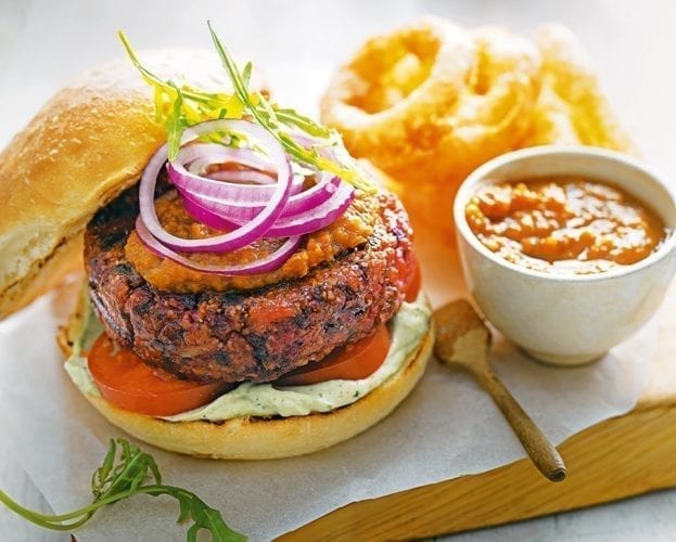 Lamb, harissa and feta burgers