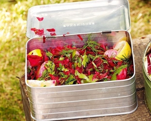 Red cabbage and beetroot salad