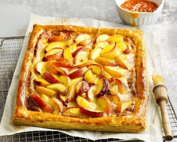 Peach and pistachio galette