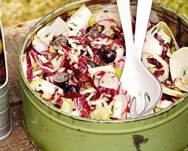Roast radicchio with lemon and parsley dressing