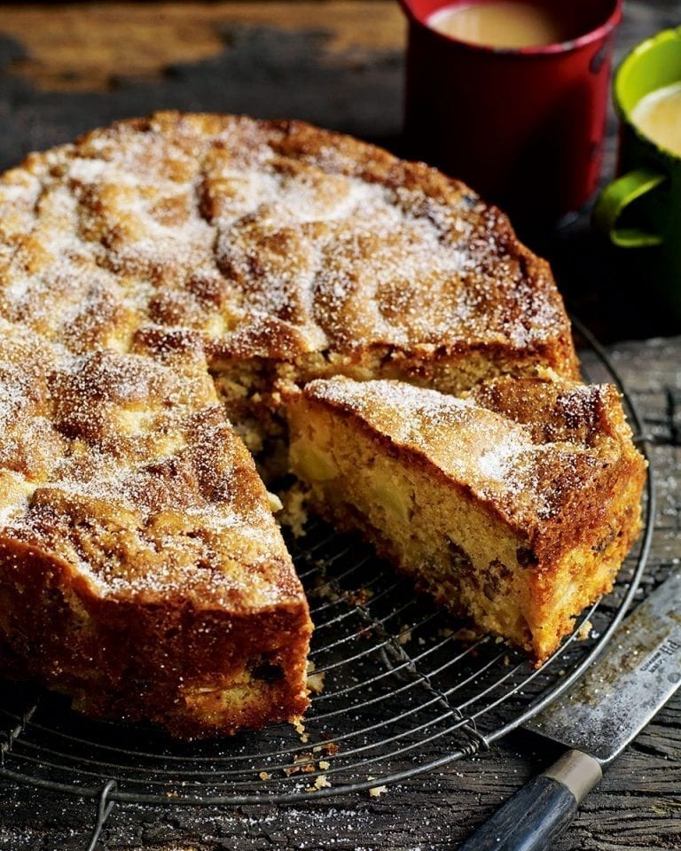 Chunky apple, raisin, walnut and cider cake