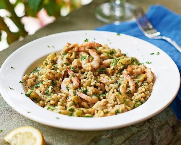 Prawn and veg risotto