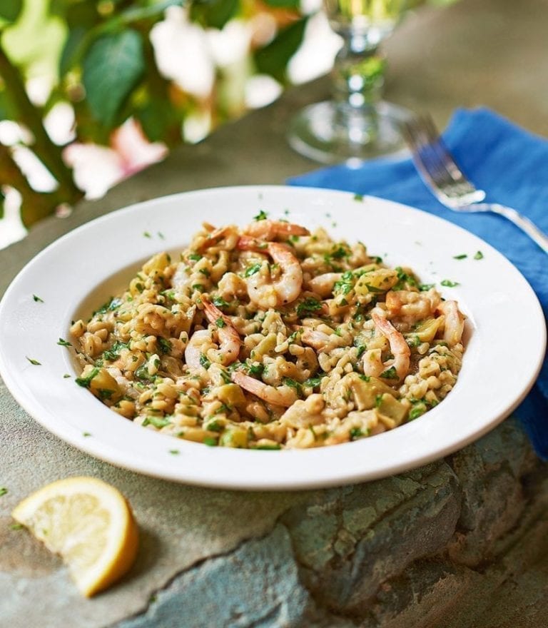 Fennel and prawn risotto