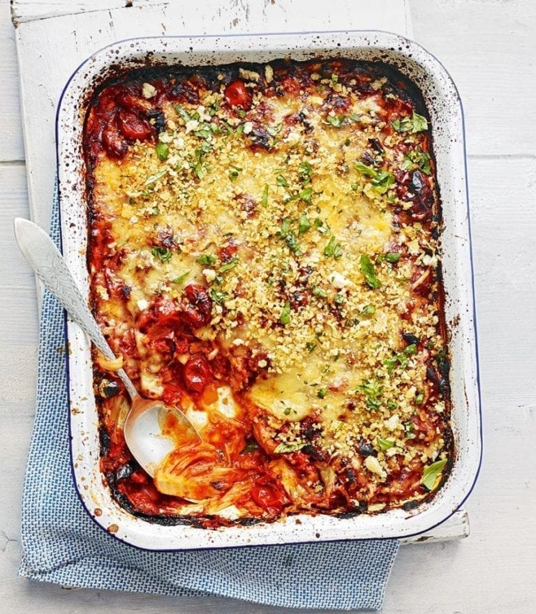 Fennel, tomato and Gruyère bake