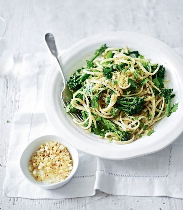 Broccoli and anchovy pasta with lemon breadcrumbs