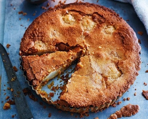 Pear, vanilla and praline tart