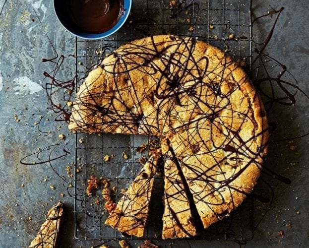 giant chocolate and toffee cookie