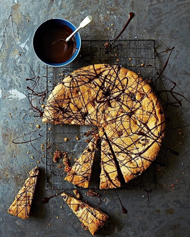 Giant chocolate and toffee cookie