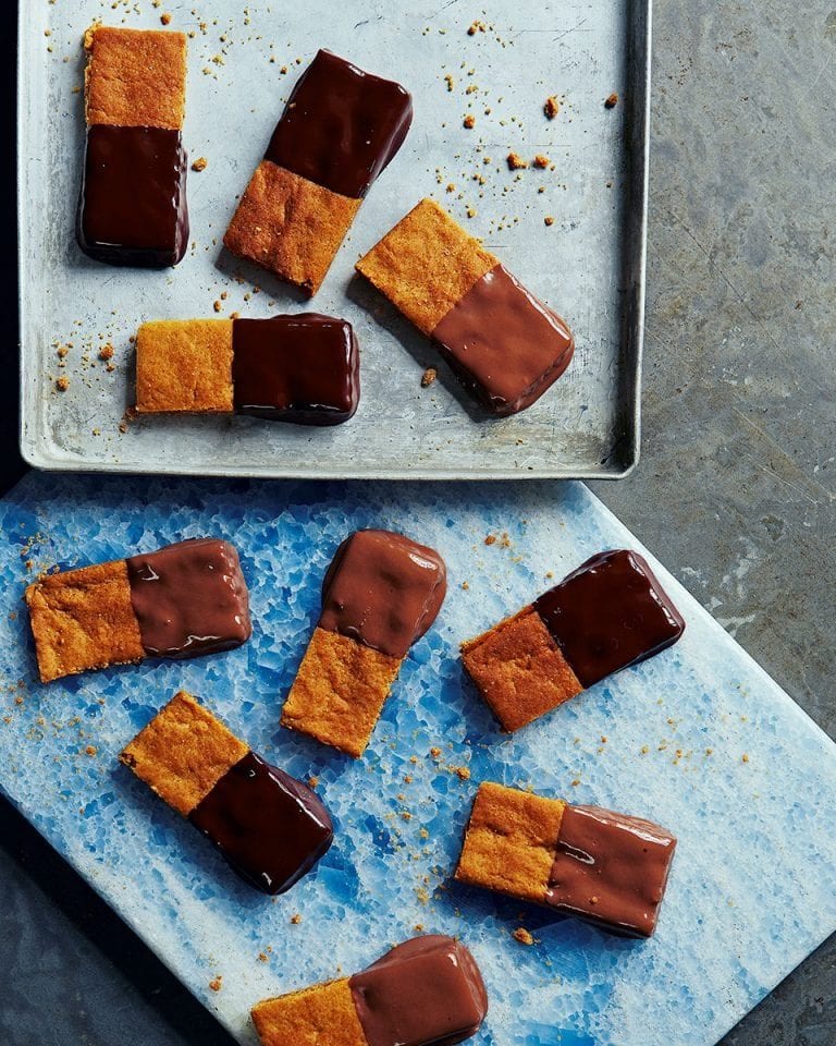 Half-dipped gingernut bars