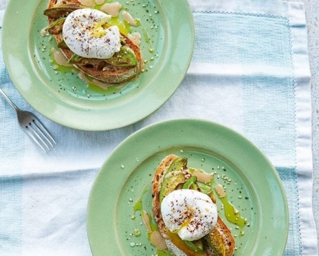poached eggs with tahini