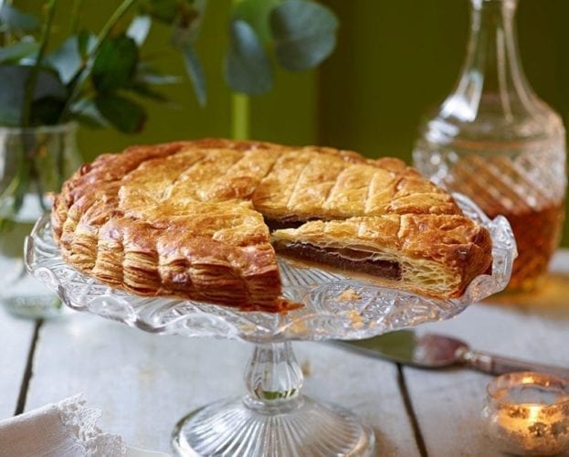 Chocolate, banana and hazelnut galette