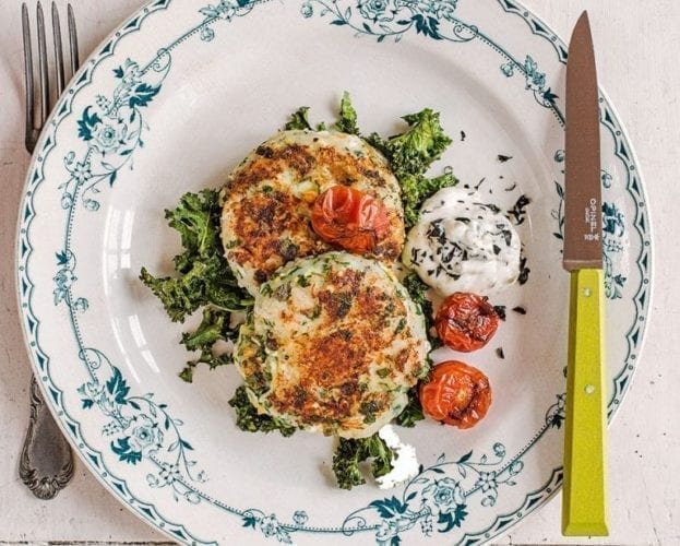 Colcannon cakes with pancetta