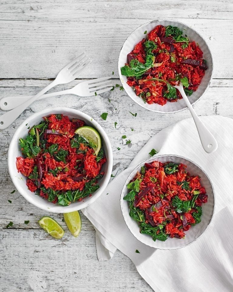 Spiced beetroot coconut rice