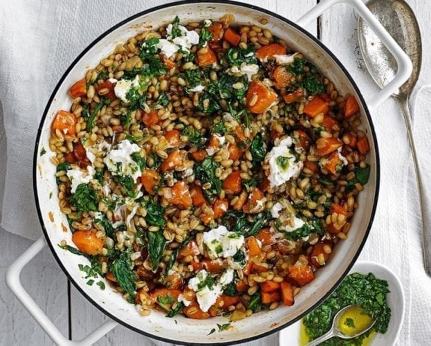 Sweet potato and barley pilaf