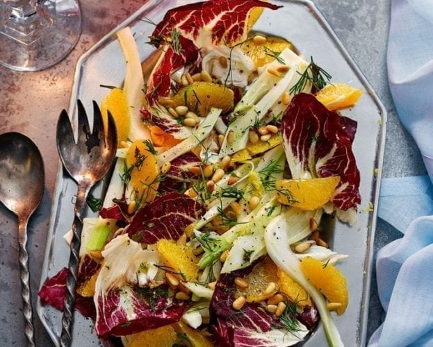 Fennel, chicory and lemon salad