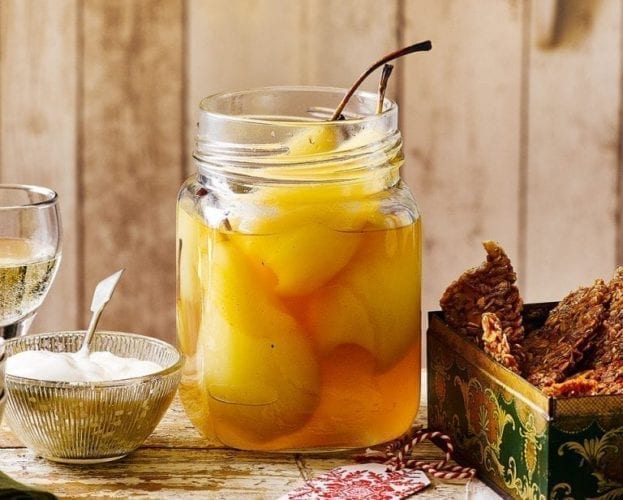 Poached pears with Earl Grey ganache and spiced jellies