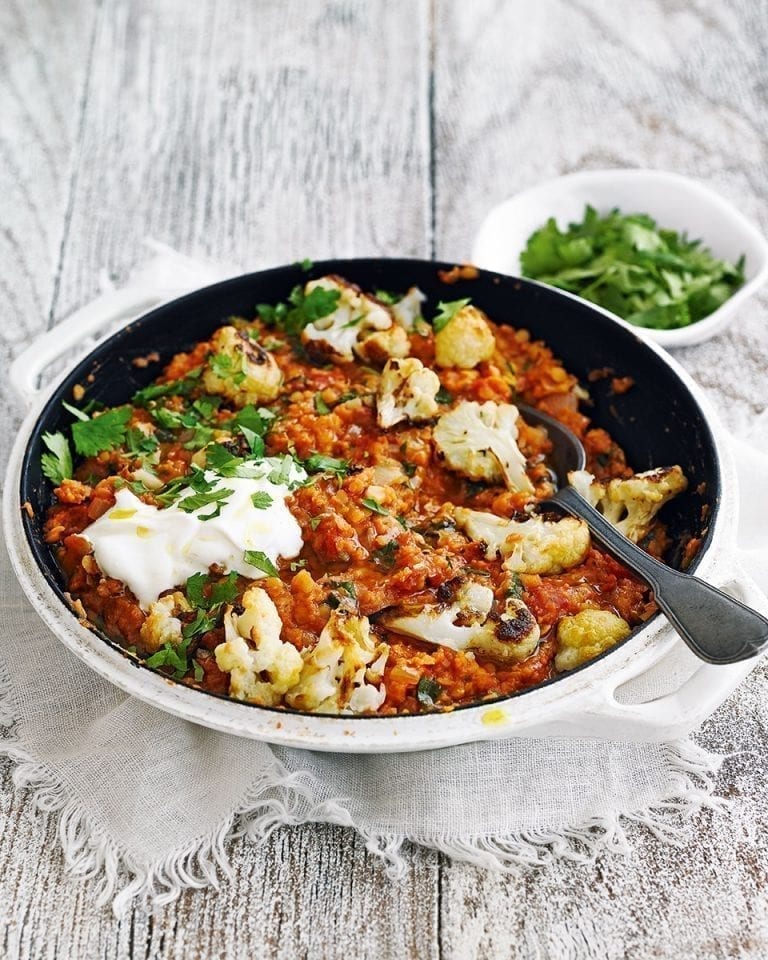 Roasted cauliflower dhal