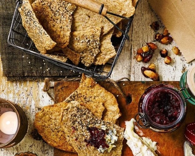 Seeded rye crackers