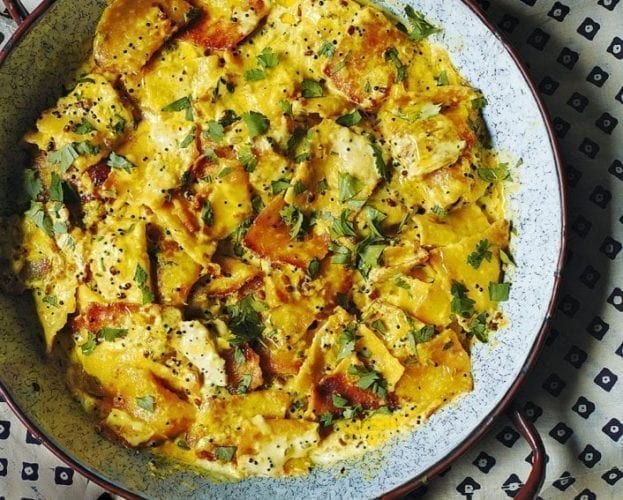 Creamy spiced potato and spinach curry