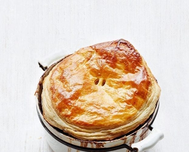 Beef cheek and ale pie with chocolate
