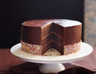 Triple-chocolate layer cake