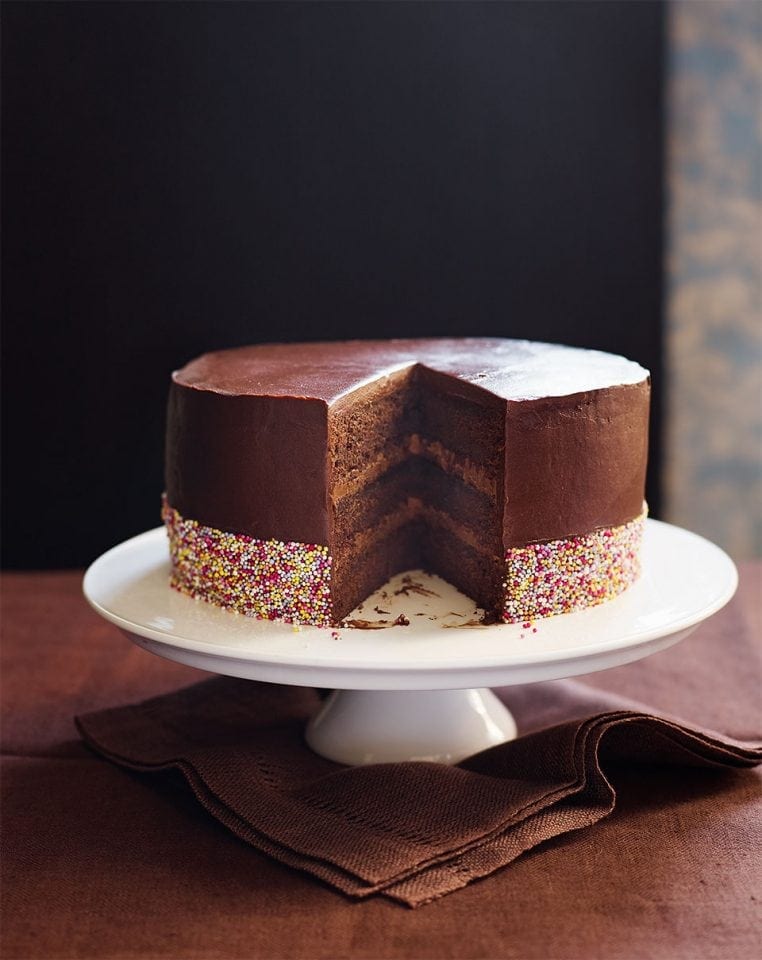 Triple-chocolate layer cake