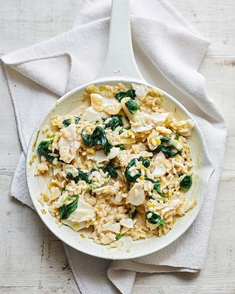 Easy smoked haddock risotto