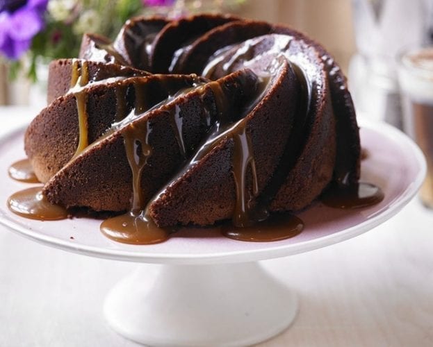 Chocolate and Baileys caramel bundt cake