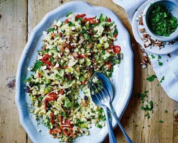 Palestinian maftoul salad